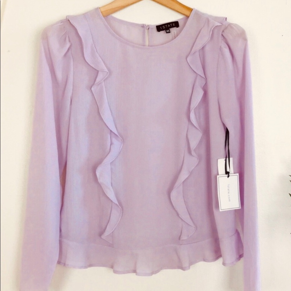 1.State  lavender blouse